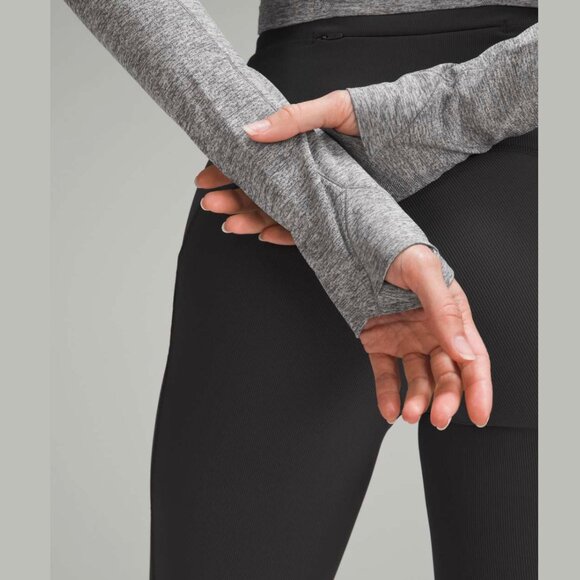 Lululemon Swiftly Tech Cropped Long-Sleeve Shirt 2.0 (Slate / White) - Size 6 - Picture 13 of 15